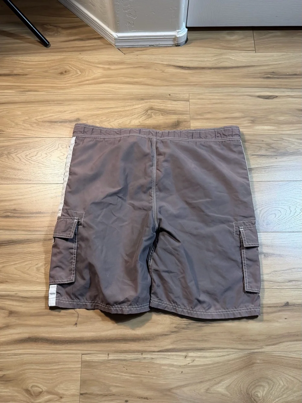 Kanu Faded Surf Men's Swim Trunks Brown Solid Size M Drawstring Pockets Bottom